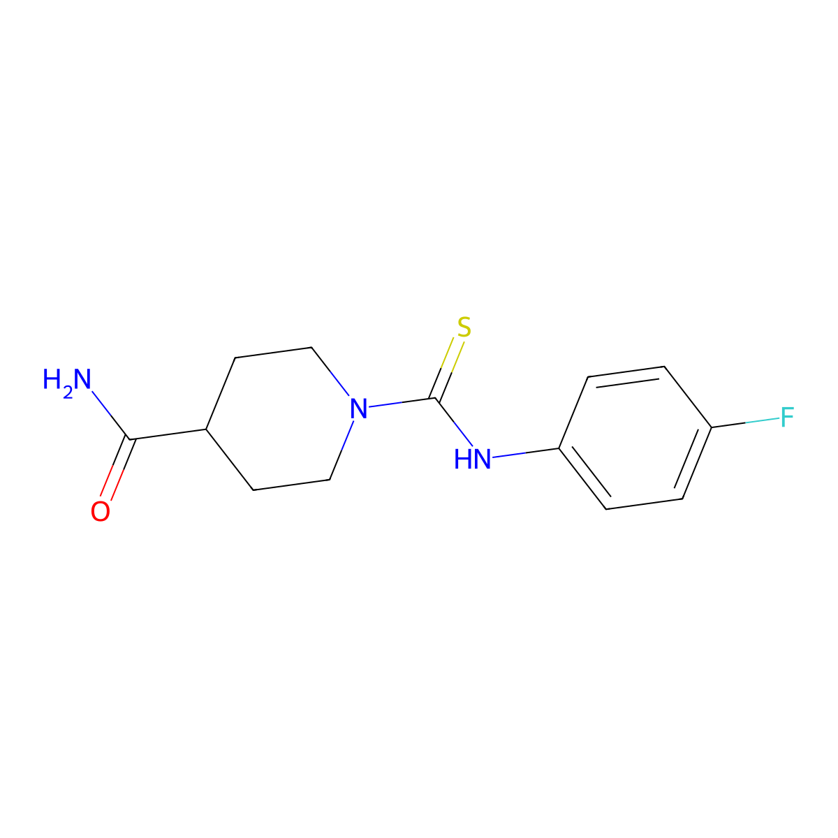 1-[(4-Fluorophenyl)carbamothioyl]piperidine-4-carboxamide molecular structure, CAS 433323-77-4