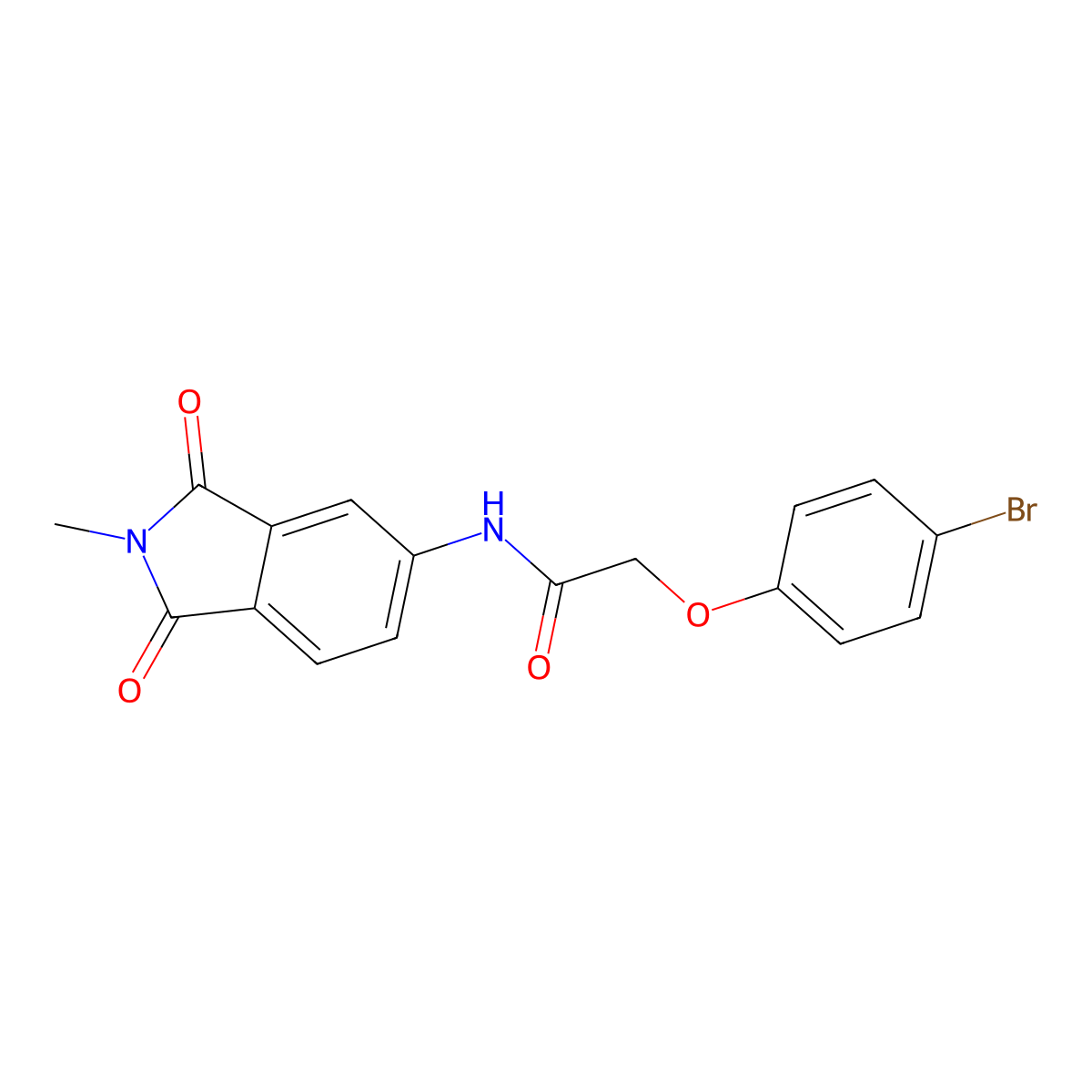 2-(4-bromophenoxy)-N-(2-methyl-1,3-dioxoisoindol-5-yl)acetamide molecular structure, CAS 433323-79-6
