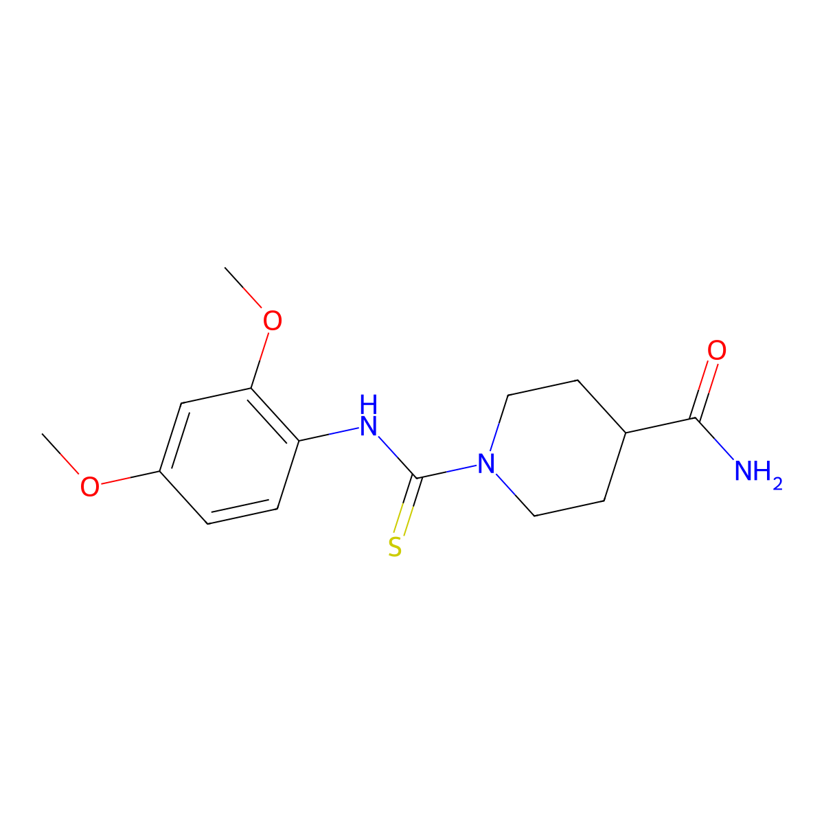 1-[(2,4-Dimethoxyphenyl)carbamothioyl]piperidine-4-carboxamide molecular structure, CAS 433323-97-8