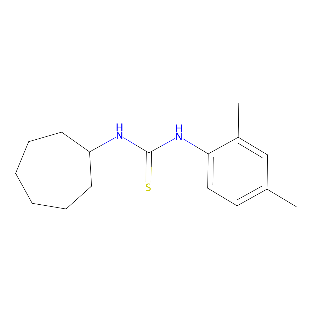 1-Cycloheptyl-3-(2,4-dimethylphenyl)thiourea molecular structure, CAS 433323-98-9