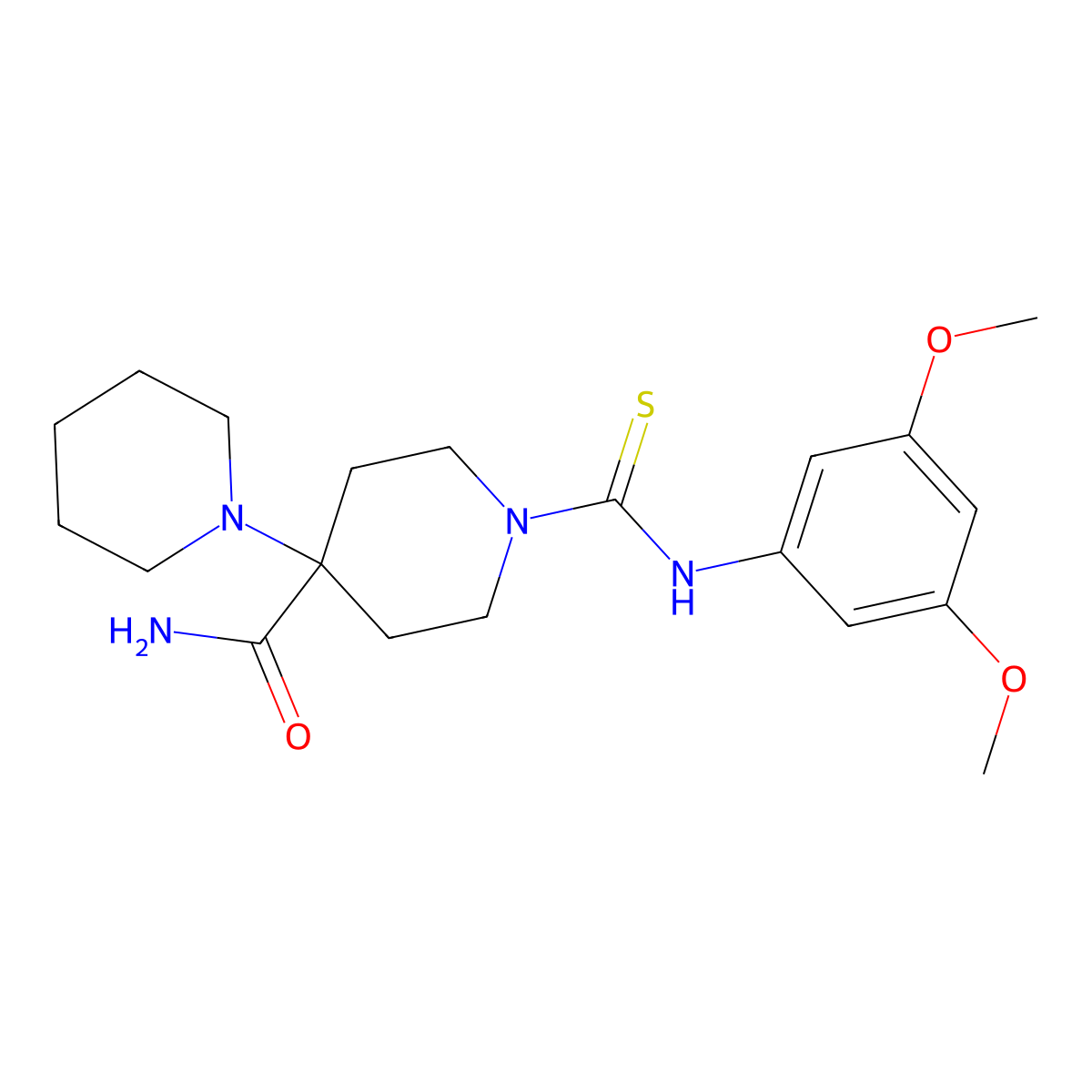 1-[(3,5-Dimethoxyphenyl)carbamothioyl]-4-piperidin-1-ylpiperidine-4-carboxamide molecular structure, CAS 433324-08-4