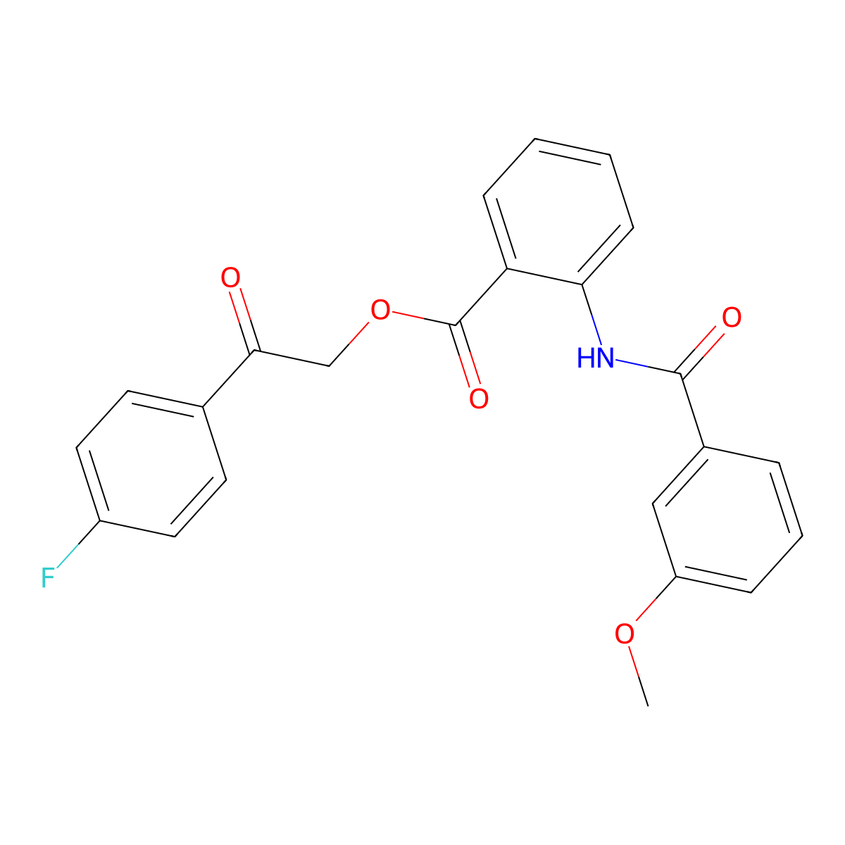 2-(4-Fluorophenyl)-2-oxoethyl 2-[(3-methoxybenzoyl)amino]benzoate molecular structure, CAS 433324-30-2