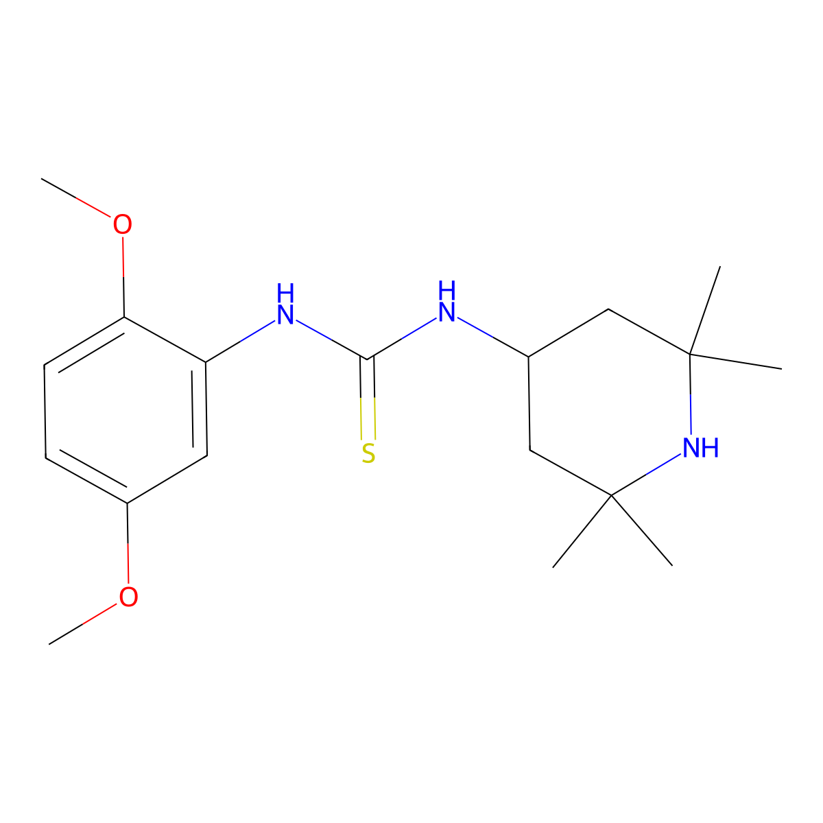 1-(2,5-Dimethoxyphenyl)-3-(2,2,6,6-tetramethylpiperidin-4-yl)thiourea molecular structure, CAS 433324-56-2