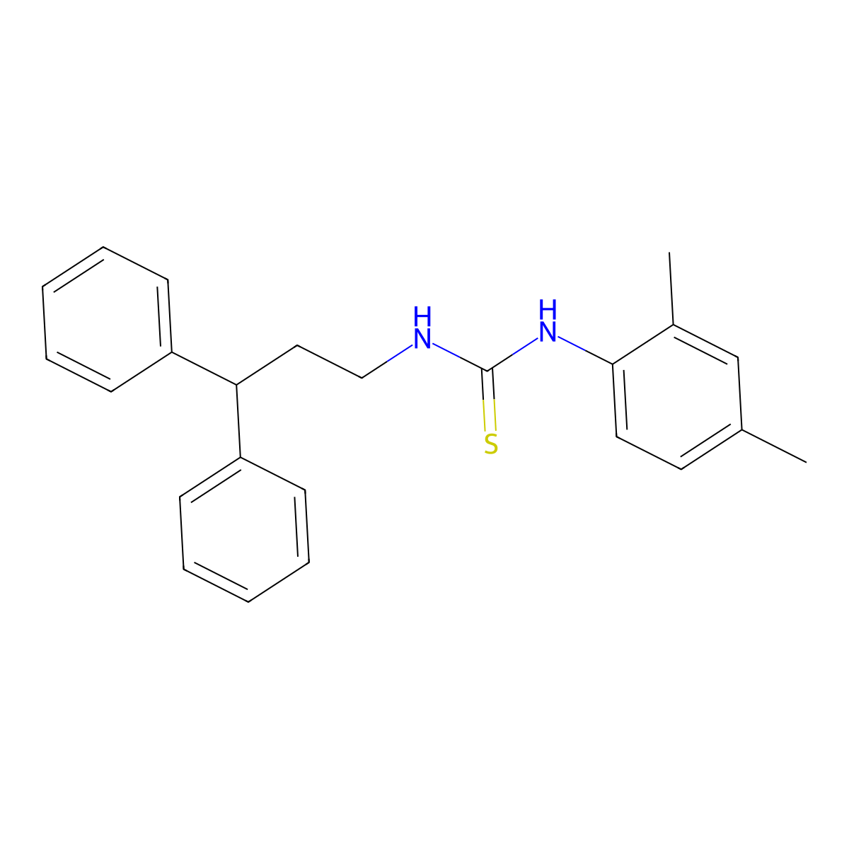 1-(2,4-Dimethylphenyl)-3-(3,3-diphenylpropyl)thiourea molecular structure, CAS 433324-59-5