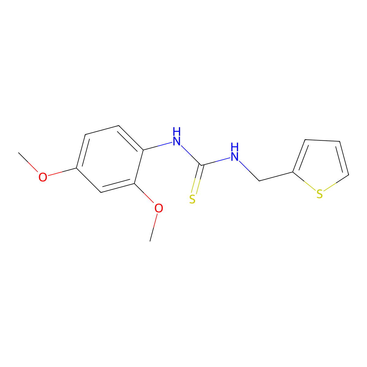1-(2,4-Dimethoxyphenyl)-3-(thiophen-2-ylmethyl)thiourea molecular structure, CAS 433324-61-9