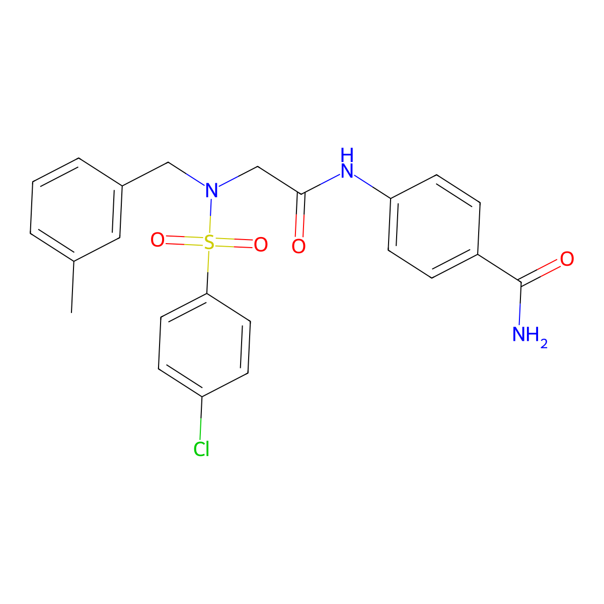 4-[[2-[(4-Chlorophenyl)sulfonyl-[(3-methylphenyl)methyl]amino]acetyl]amino]benzamide molecular structure, CAS 433324-65-3