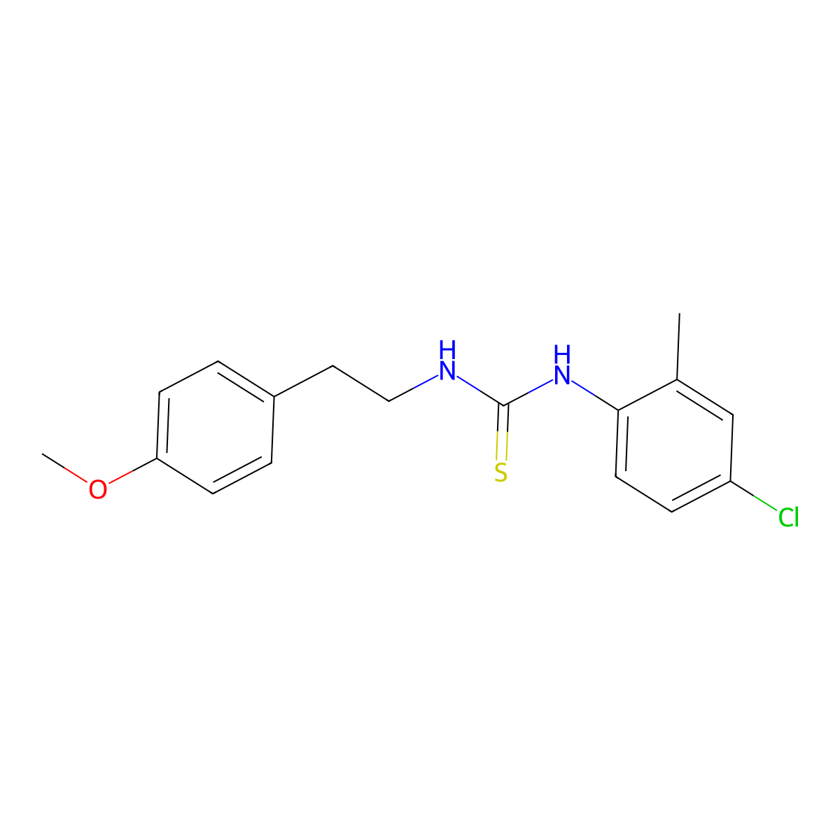 1-(4-Chloro-2-methylphenyl)-3-[2-(4-methoxyphenyl)ethyl]thiourea molecular structure, CAS 433324-90-4