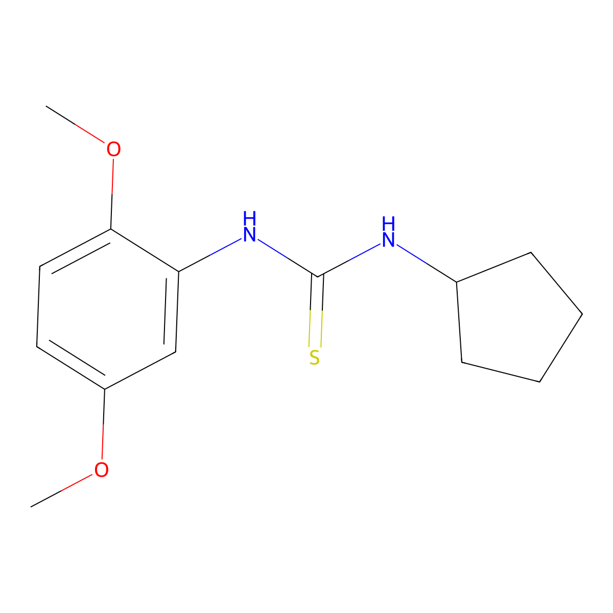 1-Cyclopentyl-3-(2,5-dimethoxyphenyl)thiourea molecular structure, CAS 433324-95-9