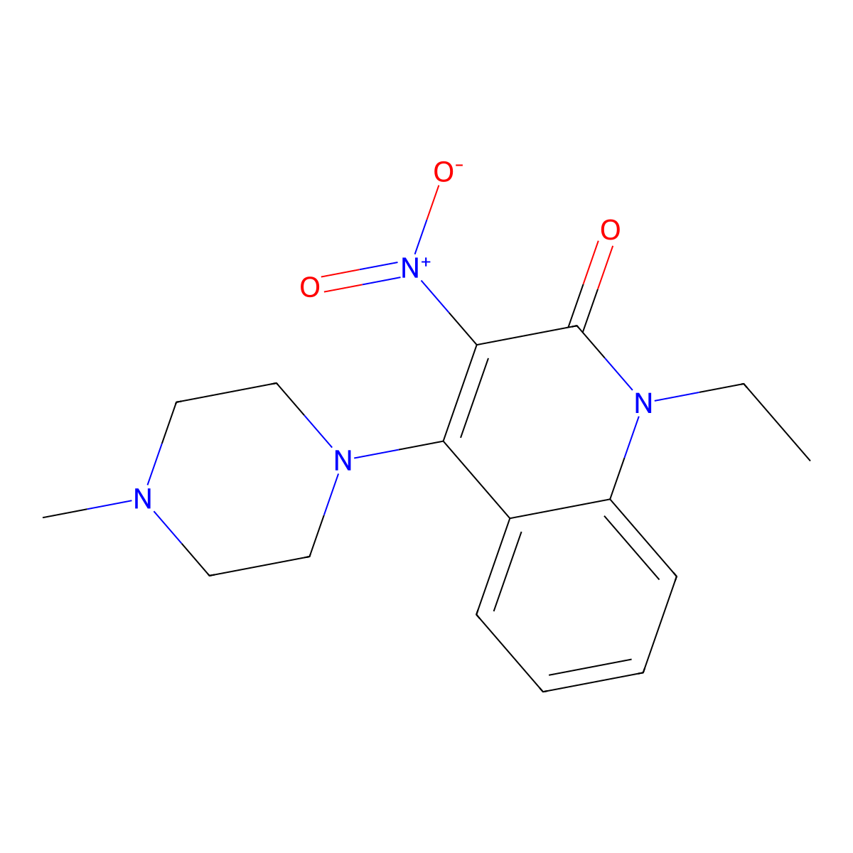1-ethyl-4-(4-methylpiperazin-1-yl)-3-nitroquinolin-2(1H)-one molecular structure, CAS 433325-06-5