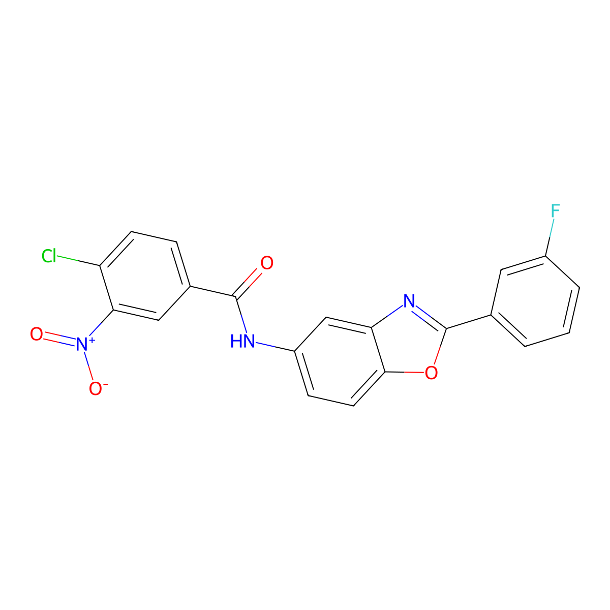 4-chloro-N-[2-(3-fluorophenyl)-1,3-benzoxazol-5-yl]-3-nitrobenzamide molecular structure, CAS 433325-07-6