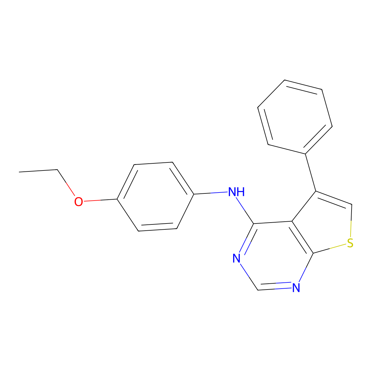 N-(4-ethoxyphenyl)-5-phenylthieno[2,3-d]pyrimidin-4-amine molecular structure, CAS 433325-55-4