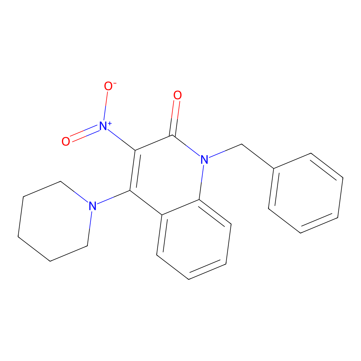 1-benzyl-3-nitro-4-(piperidin-1-yl)quinolin-2(1H)-one molecular structure, CAS 433325-56-5