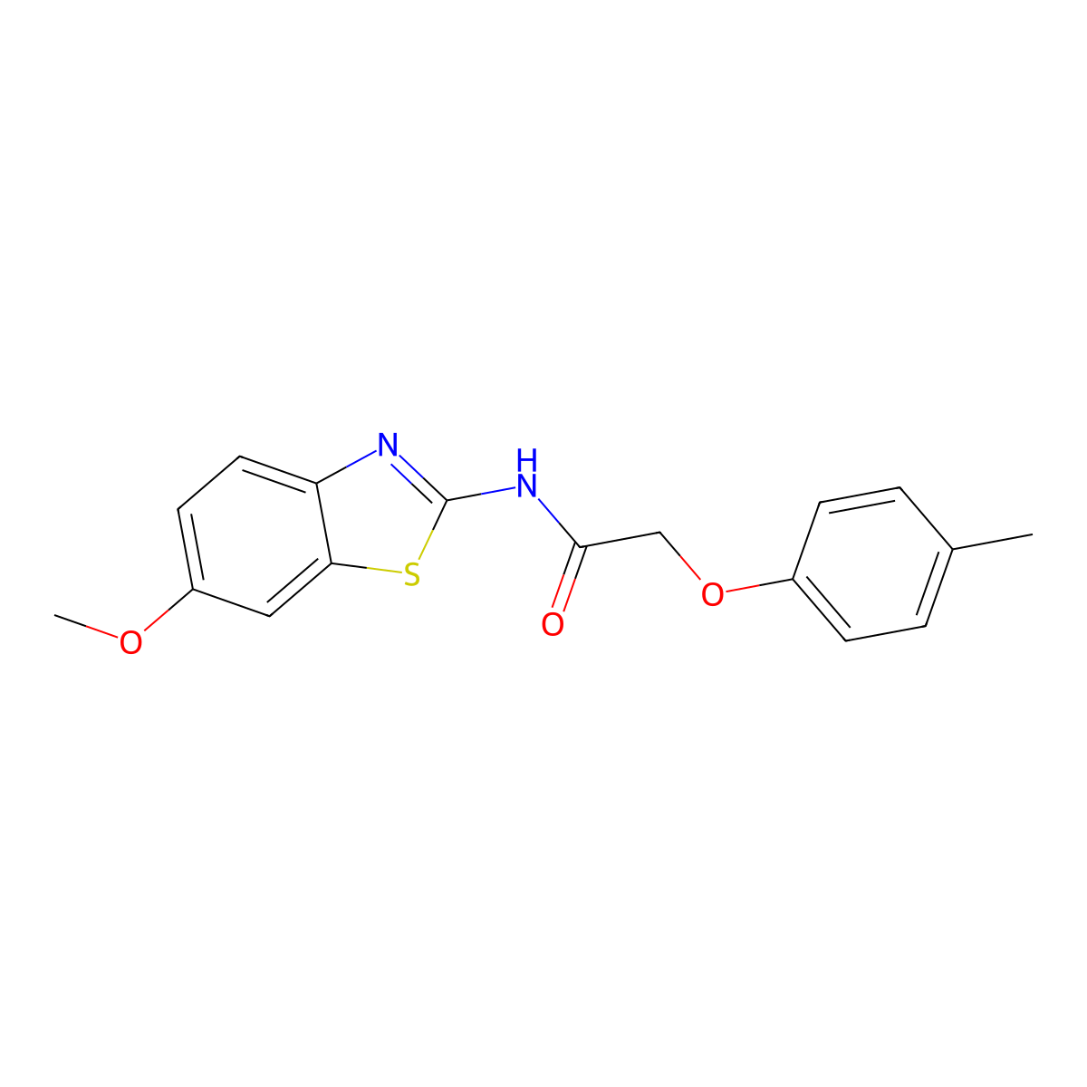 N-(6-methoxy-1,3-benzothiazol-2-yl)-2-(4-methylphenoxy)acetamide molecular structure, CAS 433325-58-7