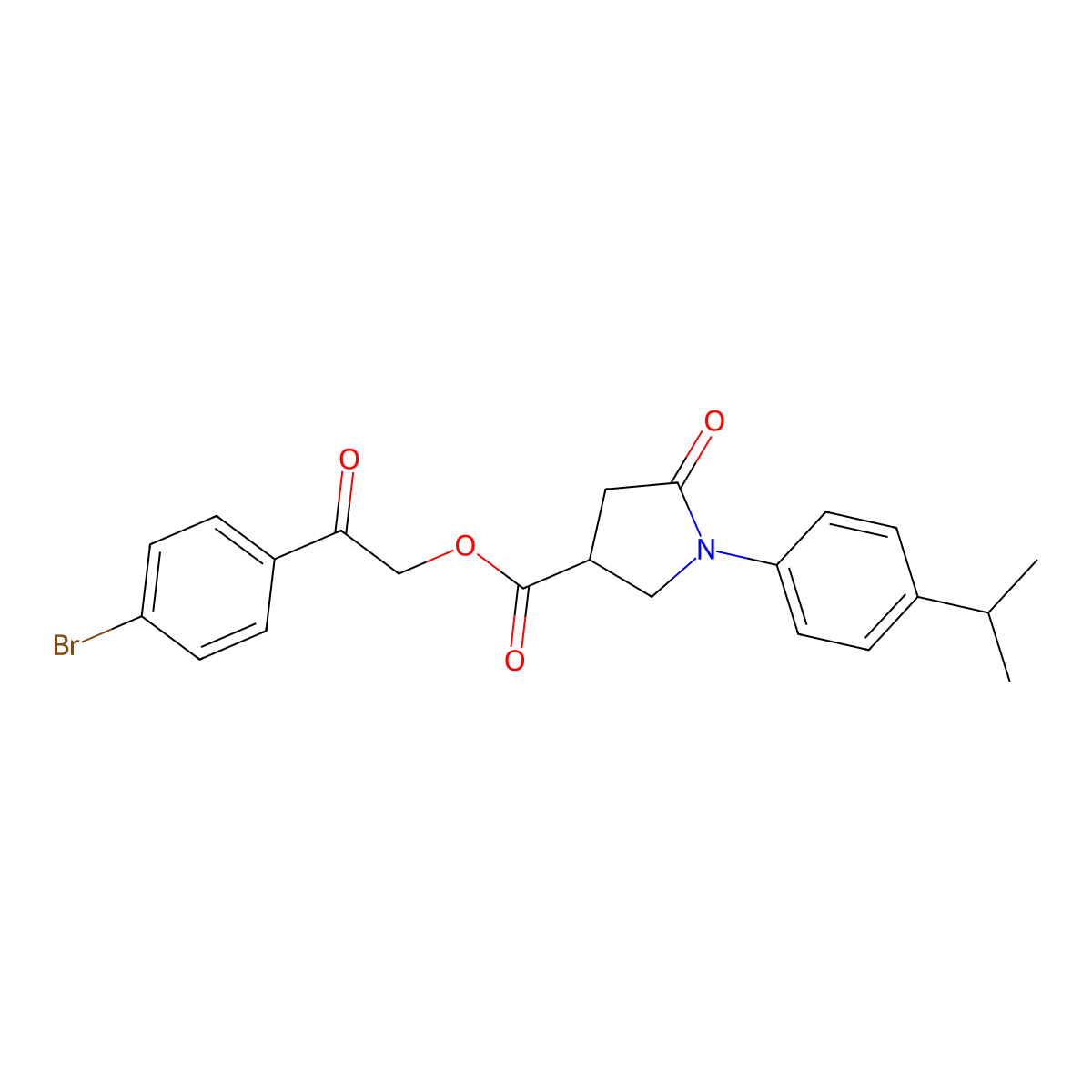 [2-(4-Bromophenyl)-2-oxoethyl] 5-oxo-1-(4-propan-2-ylphenyl)pyrrolidine-3-carboxylate molecular structure, CAS 433325-60-1