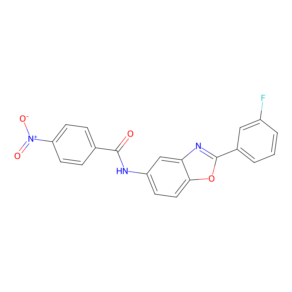 N-[2-(3-fluorophenyl)-1,3-benzoxazol-5-yl]-4-nitrobenzamide molecular structure, CAS 433325-67-8