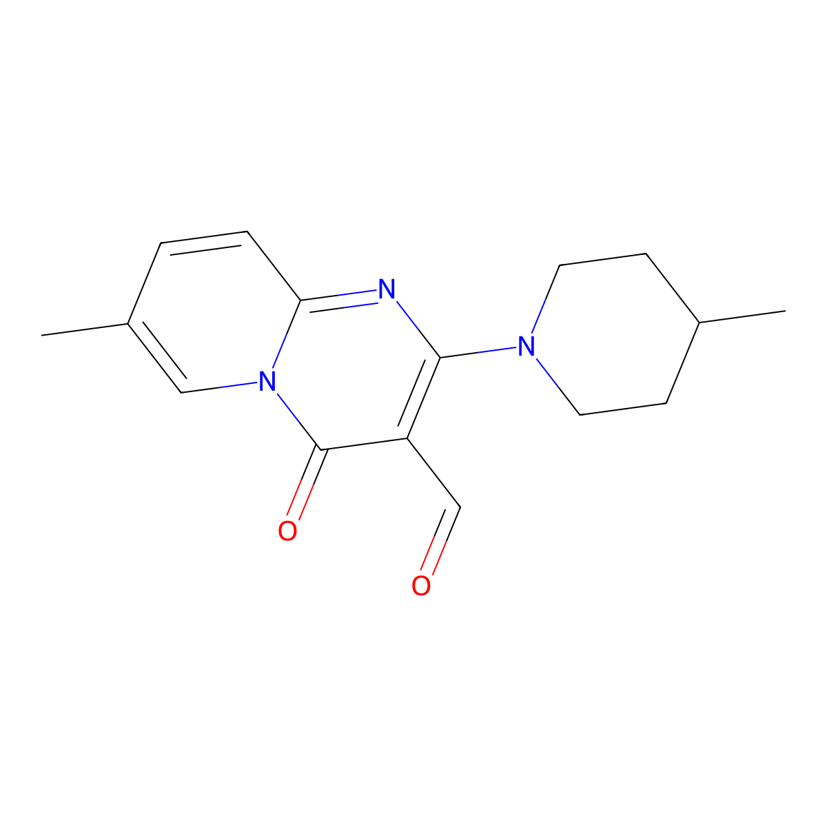 7-methyl-2-(4-methylpiperidin-1-yl)-4-oxo-4H-pyrido[1,2-a]pyrimidine-3-carbaldehyde molecular structure, CAS 433325-87-2