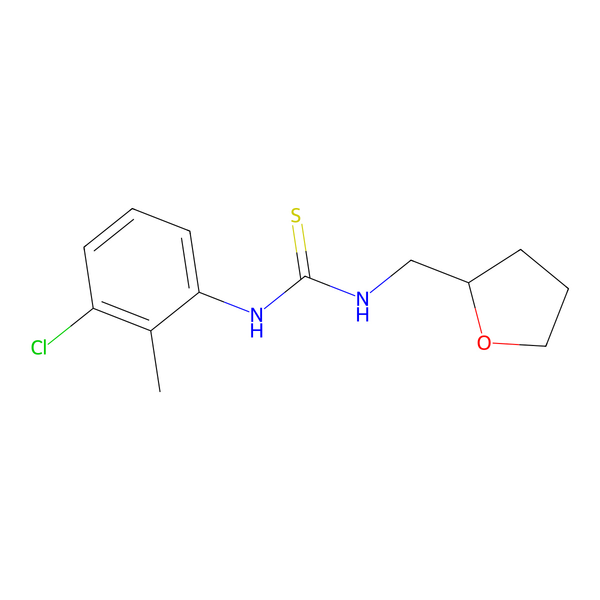 1-(3-Chloro-2-methylphenyl)-3-(oxolan-2-ylmethyl)thiourea molecular structure, CAS 433326-21-7