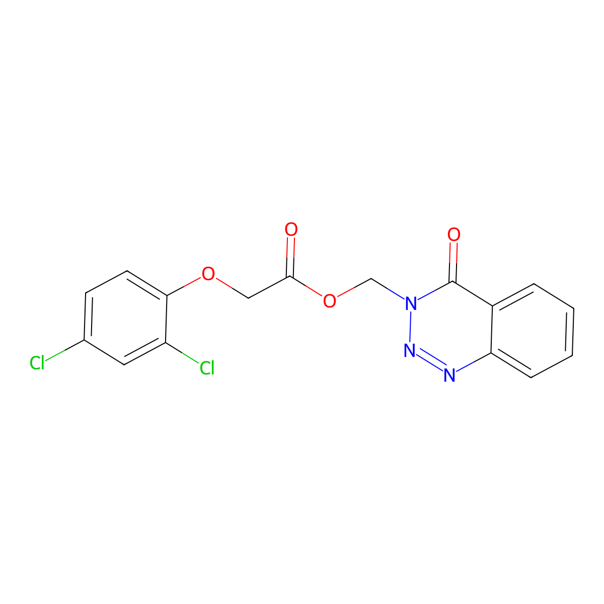 (4-oxo-1,2,3-benzotriazin-3(4H)-yl)methyl (2,4-dichlorophenoxy)acetate molecular structure, CAS 433326-23-9
