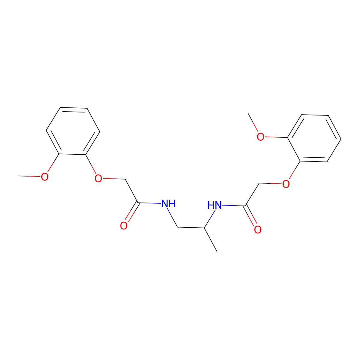 2-(2-methoxyphenoxy)-N-[2-[[2-(2-methoxyphenoxy)acetyl]amino]propyl]acetamide molecular structure, CAS 433326-55-7