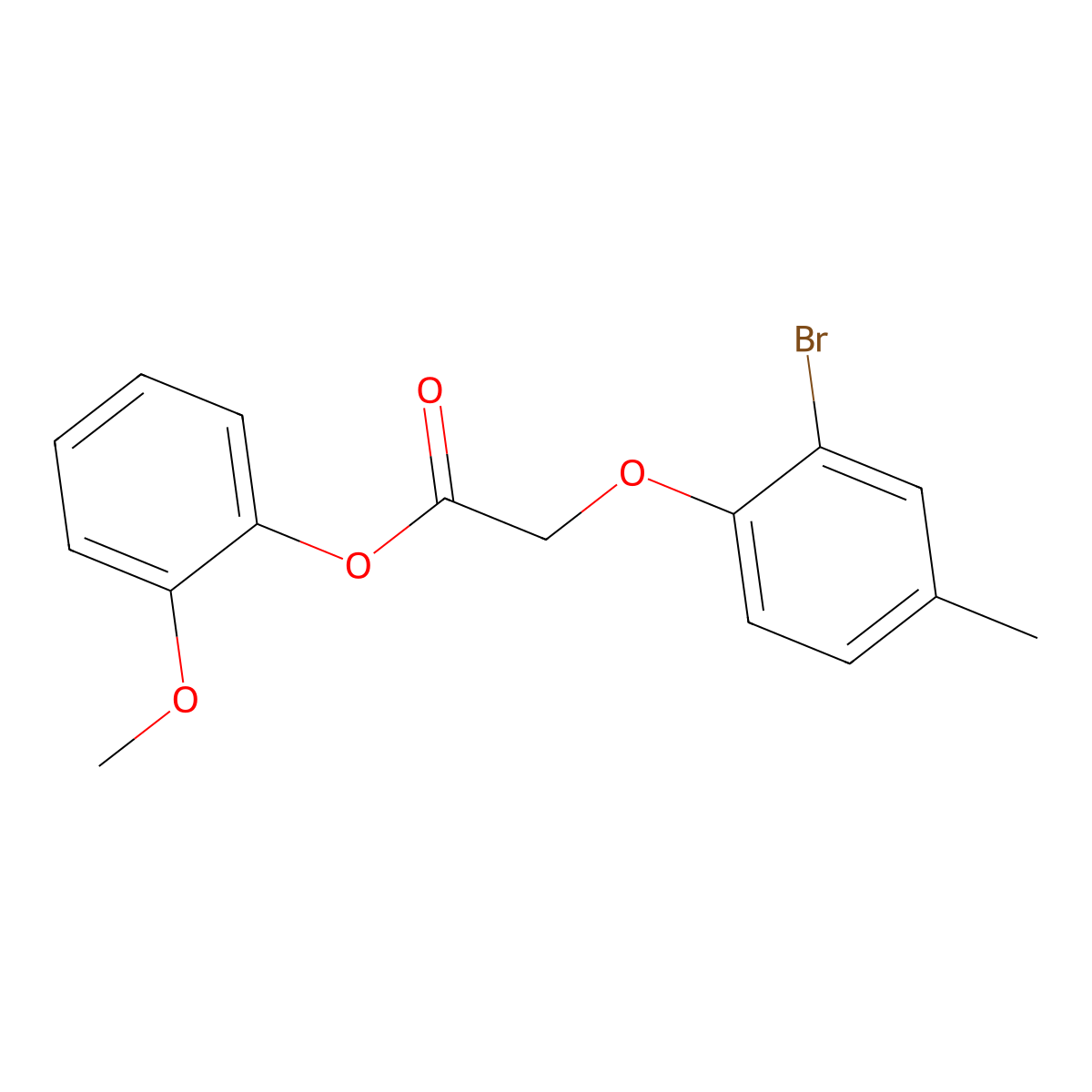 2-Methoxyphenyl (2-bromo-4-methylphenoxy)acetate molecular structure, CAS 433326-62-6