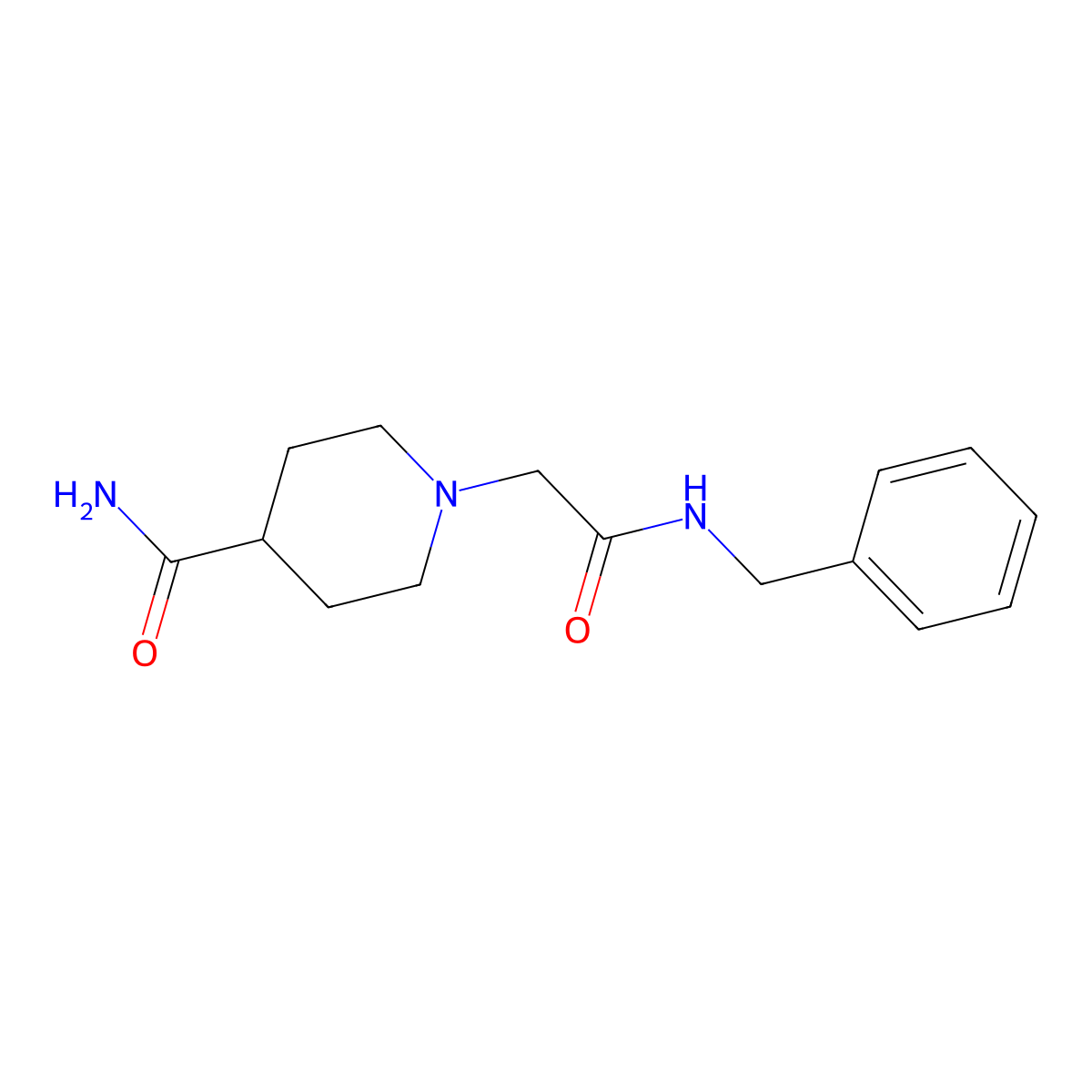1-(2-(Benzylamino)-2-oxoethyl)piperidine-4-carboxamide molecular structure, CAS 433326-68-2