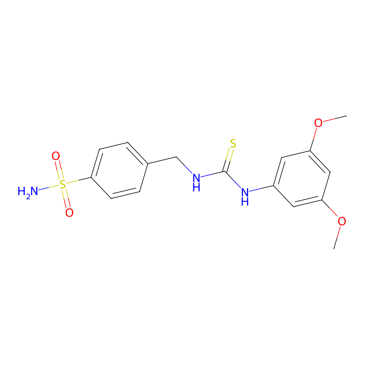 4-({[(3,5-Dimethoxyphenyl)carbamothioyl]amino}methyl)benzenesulfonamide molecular structure, CAS 433326-69-3