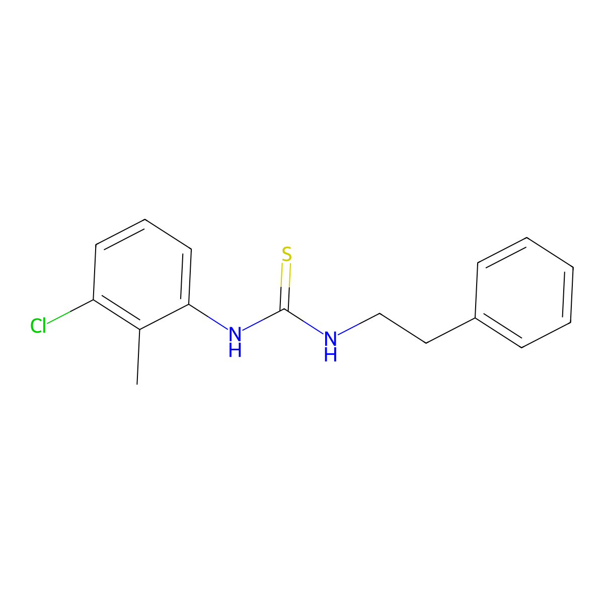 1-(3-Chloro-2-methylphenyl)-3-(2-phenylethyl)thiourea molecular structure, CAS 433326-74-0