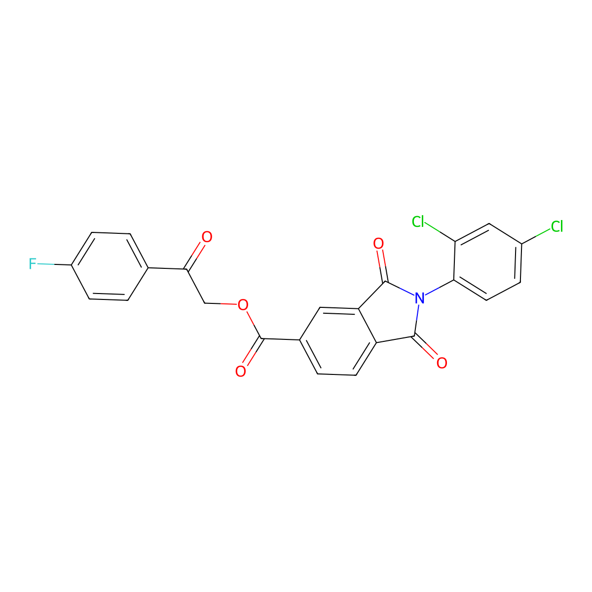 2-(4-fluorophenyl)-2-oxoethyl 2-(2,4-dichlorophenyl)-1,3-dioxo-2,3-dihydro-1H-isoindole-5-carboxylate molecular structure, CAS 433326-78-4