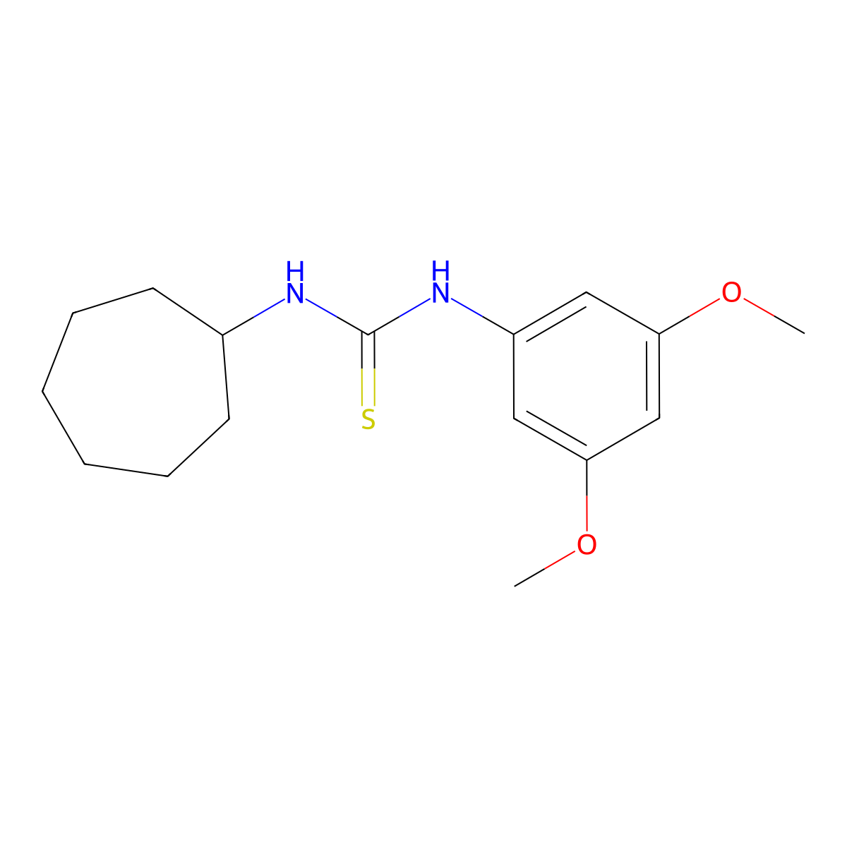 1-Cycloheptyl-3-(3,5-dimethoxyphenyl)thiourea molecular structure, CAS 433326-84-2