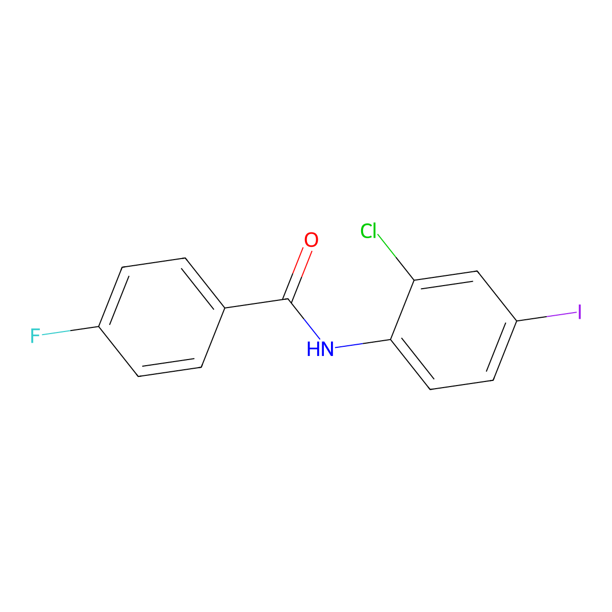 N-(2-chloro-4-iodophenyl)-4-fluorobenzamide molecular structure, CAS 433326-86-4