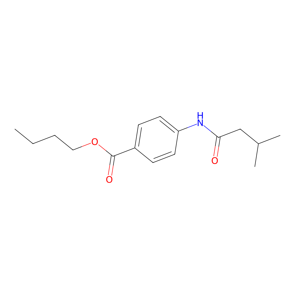 Butyl 4-[(3-methylbutanoyl)amino]benzoate molecular structure, CAS 433327-00-5
