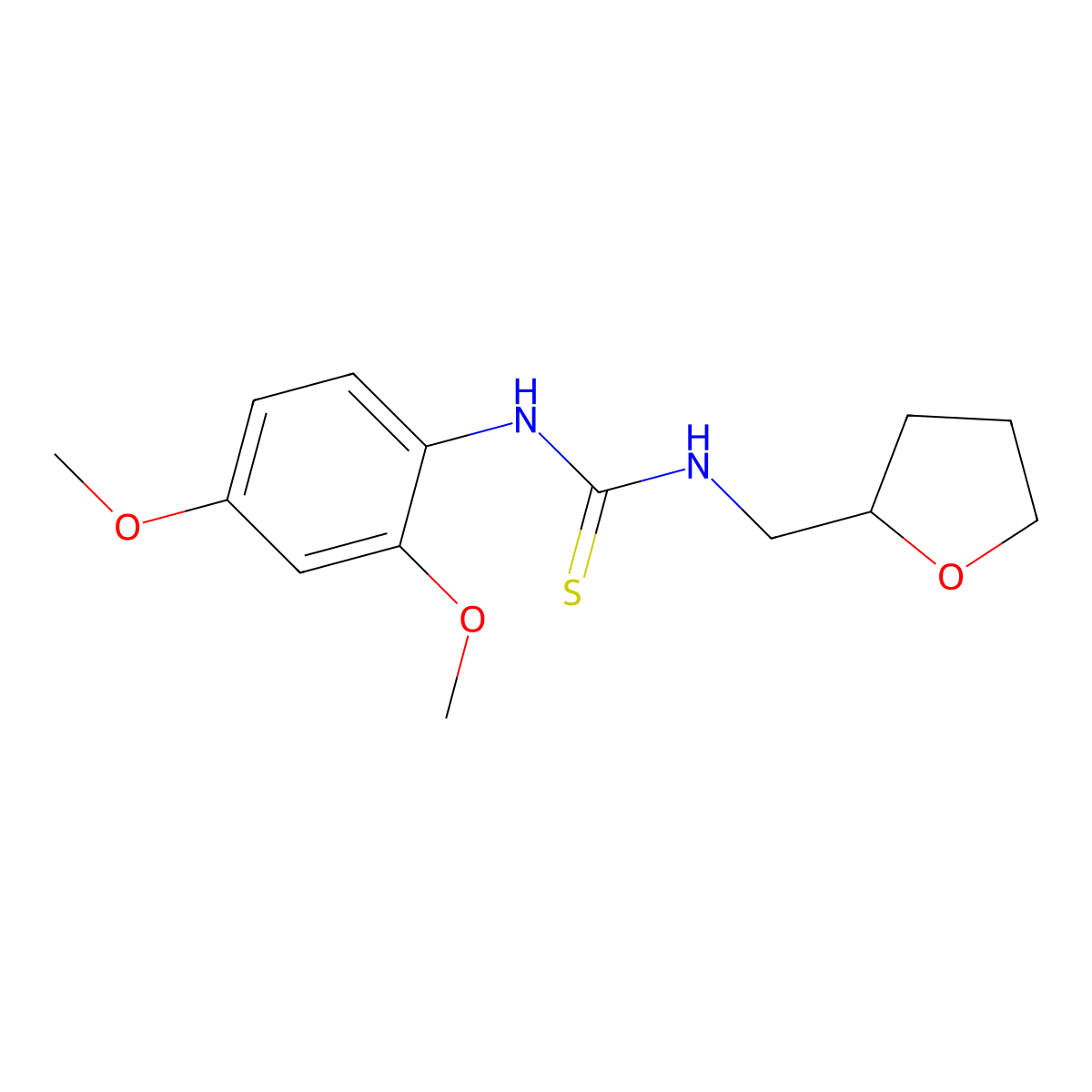 1-(2,4-Dimethoxyphenyl)-3-(oxolan-2-ylmethyl)thiourea molecular structure, CAS 433327-14-1