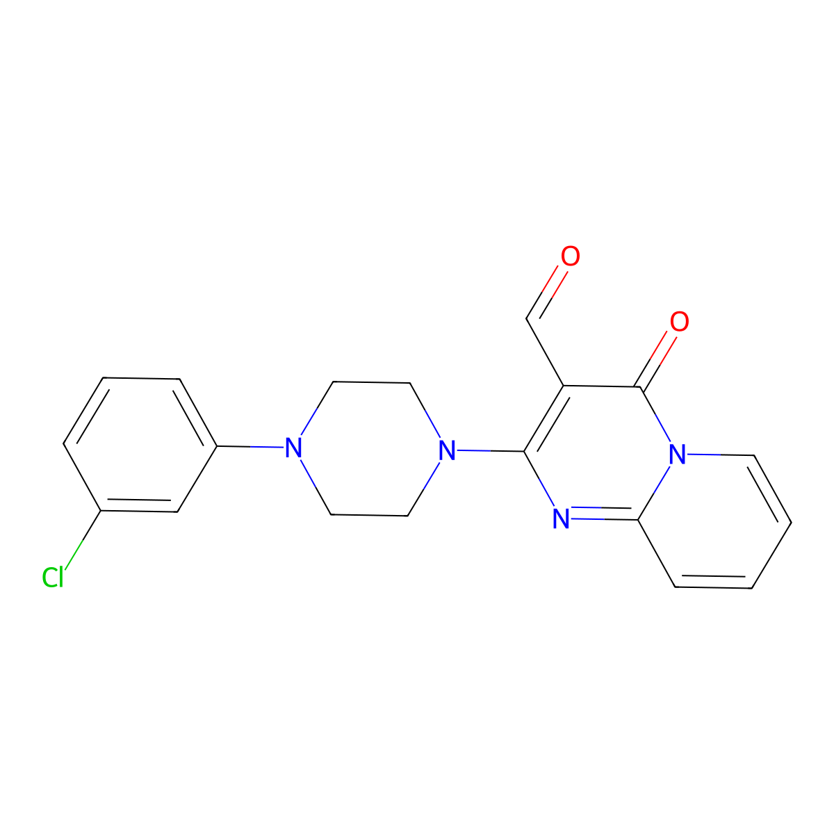 2-[4-(3-chlorophenyl)piperazin-1-yl]-4-oxo-4H-pyrido[1,2-a]pyrimidine-3-carbaldehyde molecular structure, CAS 433327-33-4
