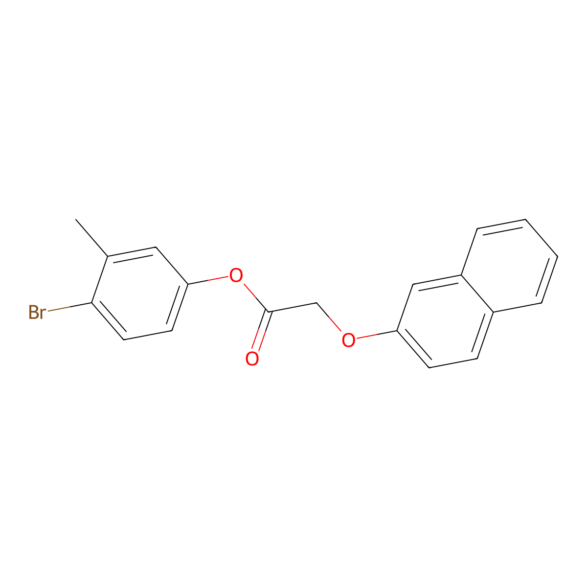4-Bromo-3-methylphenyl (naphthalen-2-yloxy)acetate molecular structure, CAS 433327-35-6