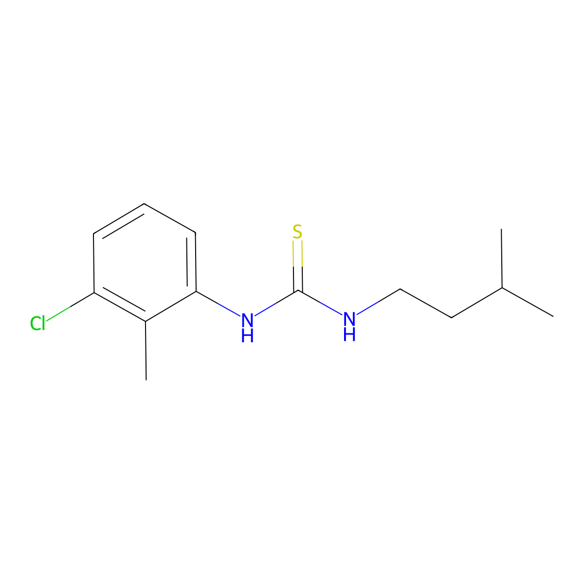 1-(3-Chloro-2-methylphenyl)-3-(3-methylbutyl)thiourea molecular structure, CAS 433327-36-7