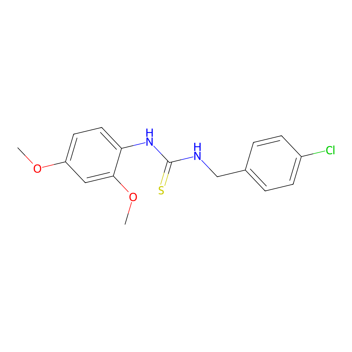1-(4-Chlorobenzyl)-3-(2,4-dimethoxyphenyl)thiourea molecular structure, CAS 433327-53-8