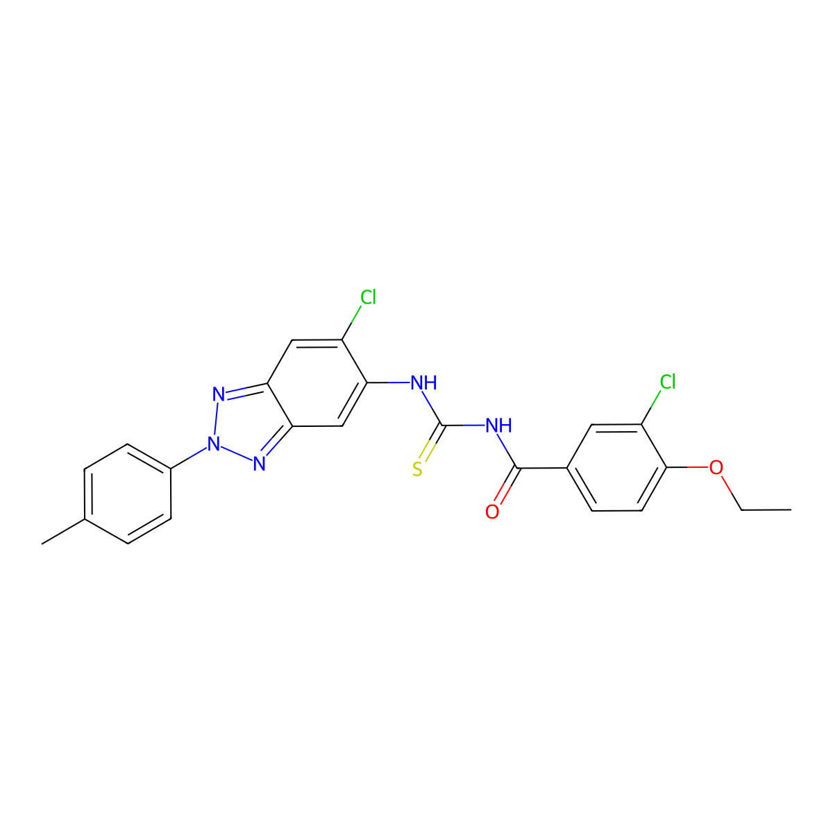 3-chloro-N-[[6-chloro-2-(4-methylphenyl)benzotriazol-5-yl]carbamothioyl]-4-ethoxybenzamide molecular structure, CAS 433327-58-3