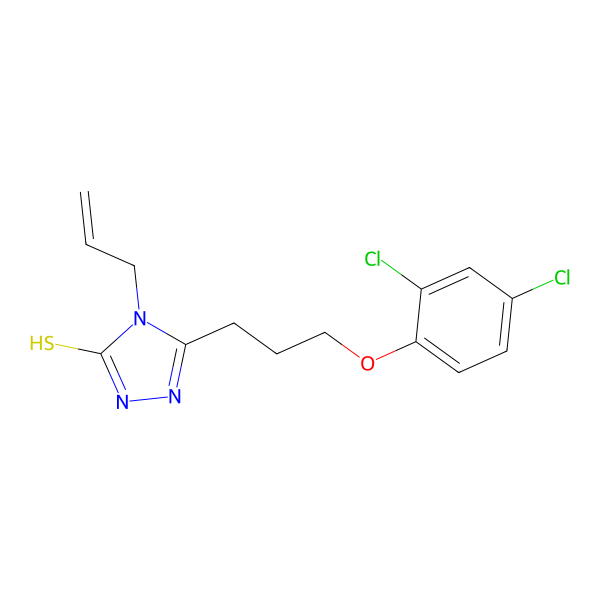 4-allyl-5-[3-(2,4-dichlorophenoxy)propyl]-4H-1,2,4-triazole-3-thiol molecular structure, CAS 433327-62-9