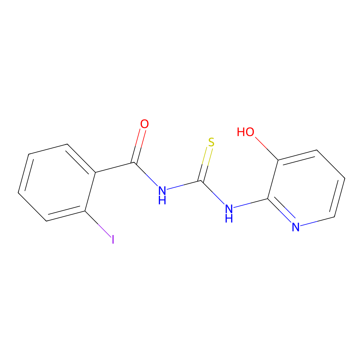 N-[(3-hydroxypyridin-2-yl)carbamothioyl]-2-iodobenzamide molecular structure, CAS 433327-70-9