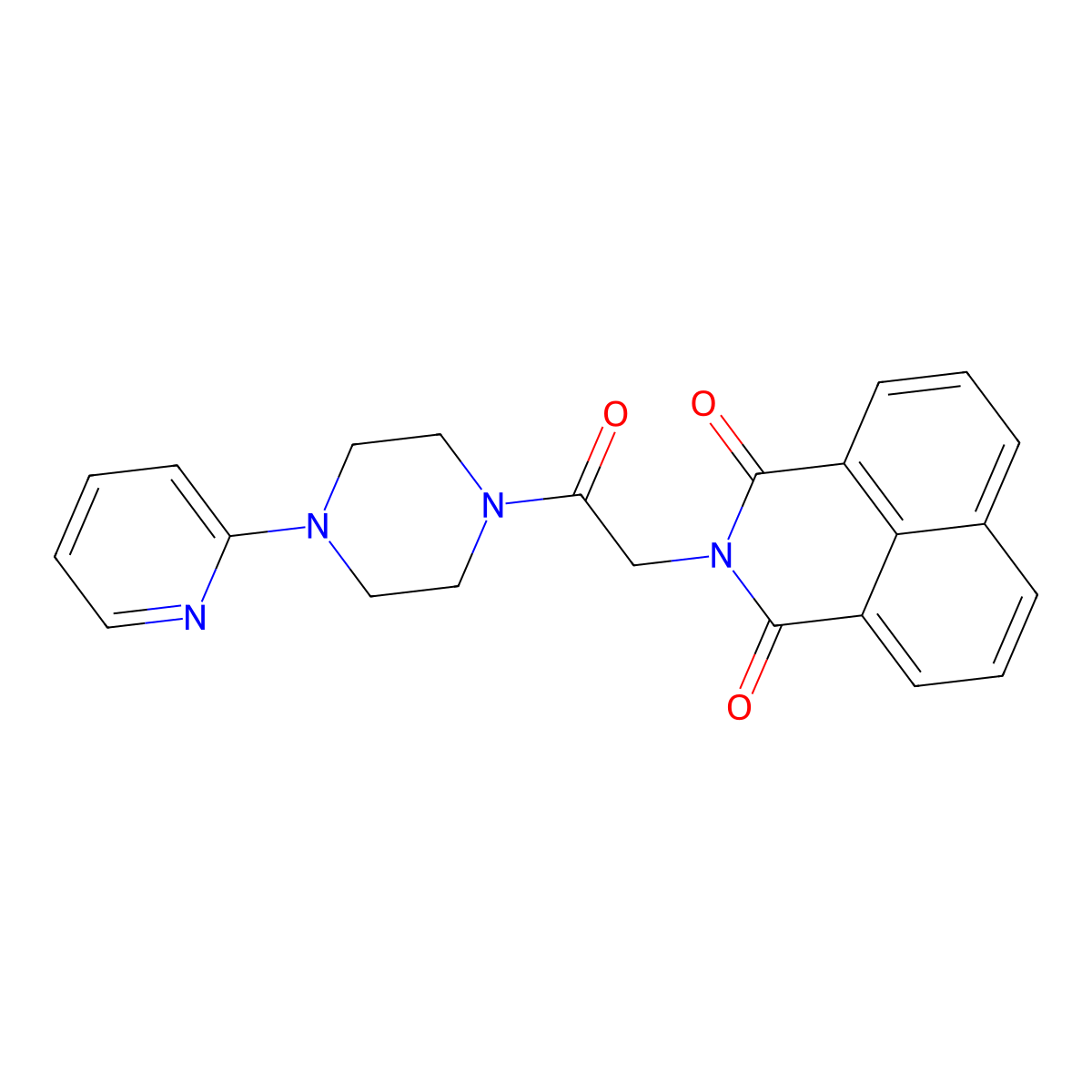 2-[2-Oxo-2-(4-pyridin-2-ylpiperazin-1-yl)ethyl]benzo[de]isoquinoline-1,3-dione molecular structure, CAS 433327-81-2