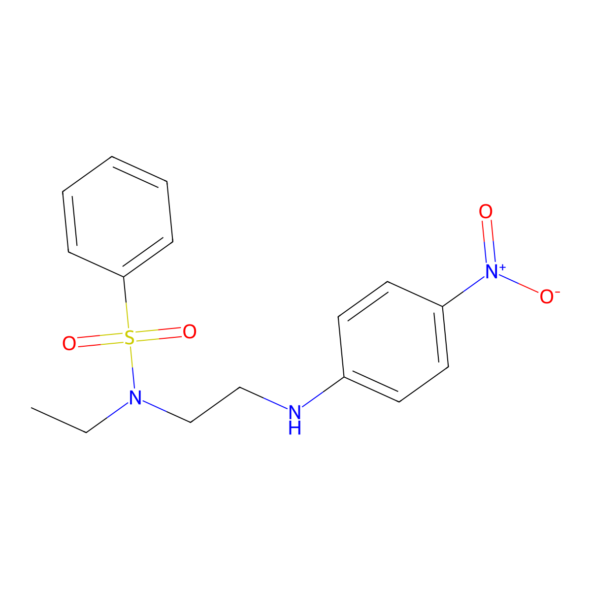 N-ethyl-N-{2-[(4-nitrophenyl)amino]ethyl}benzenesulfonamide molecular structure, CAS 433327-85-6