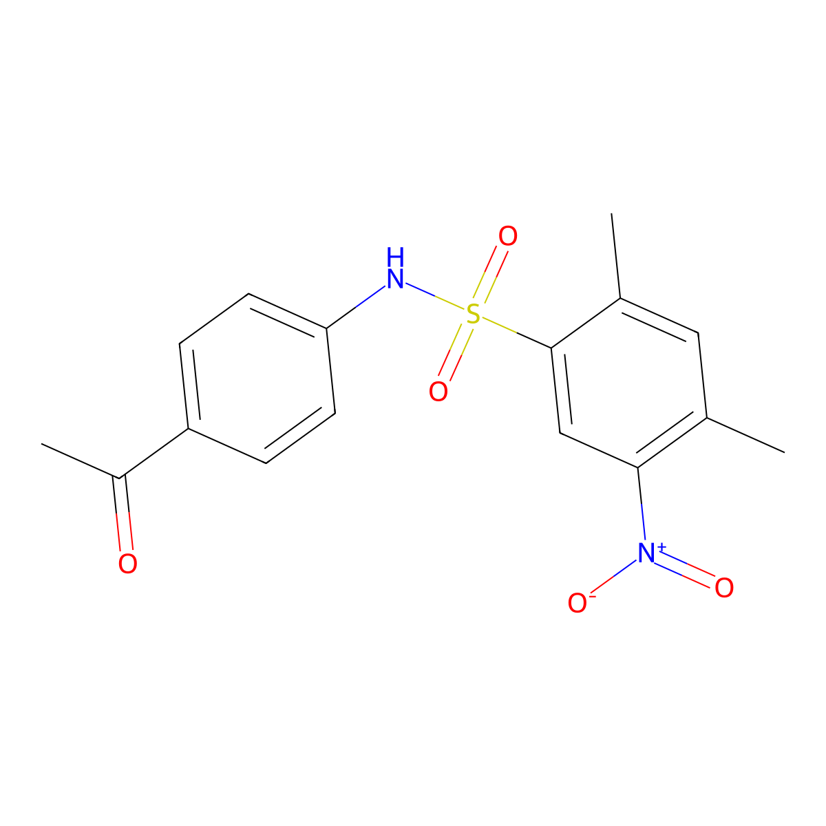 N-(4-acetylphenyl)-2,4-dimethyl-5-nitrobenzenesulfonamide molecular structure, CAS 433328-05-3