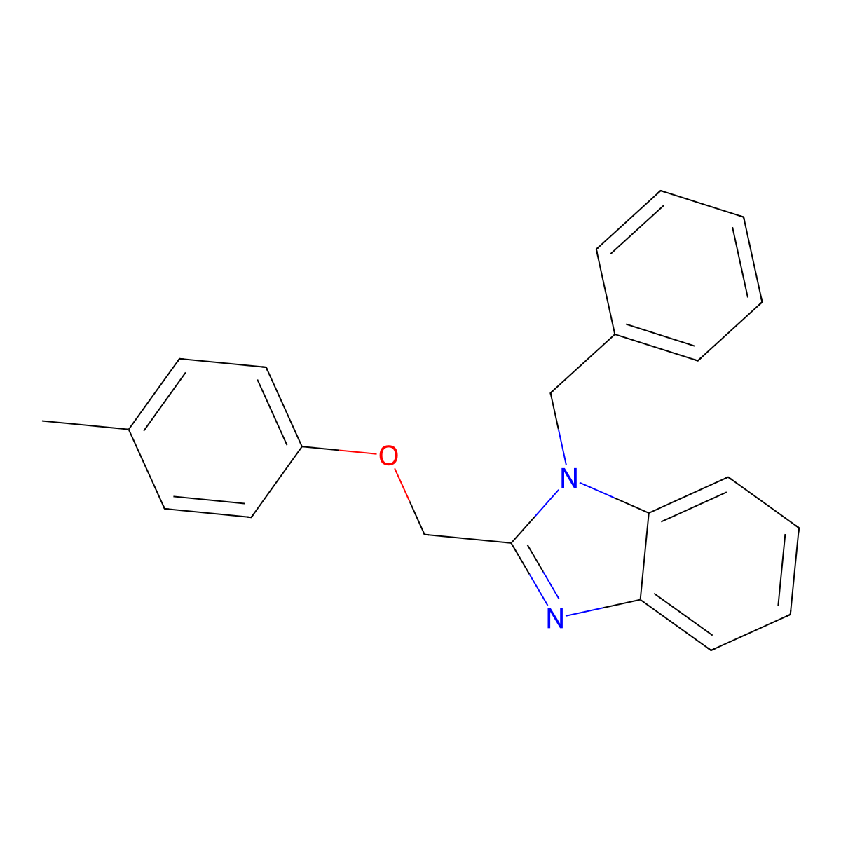 1-Benzyl-2-[(4-methylphenoxy)methyl]benzimidazole molecular structure, CAS 433328-10-0