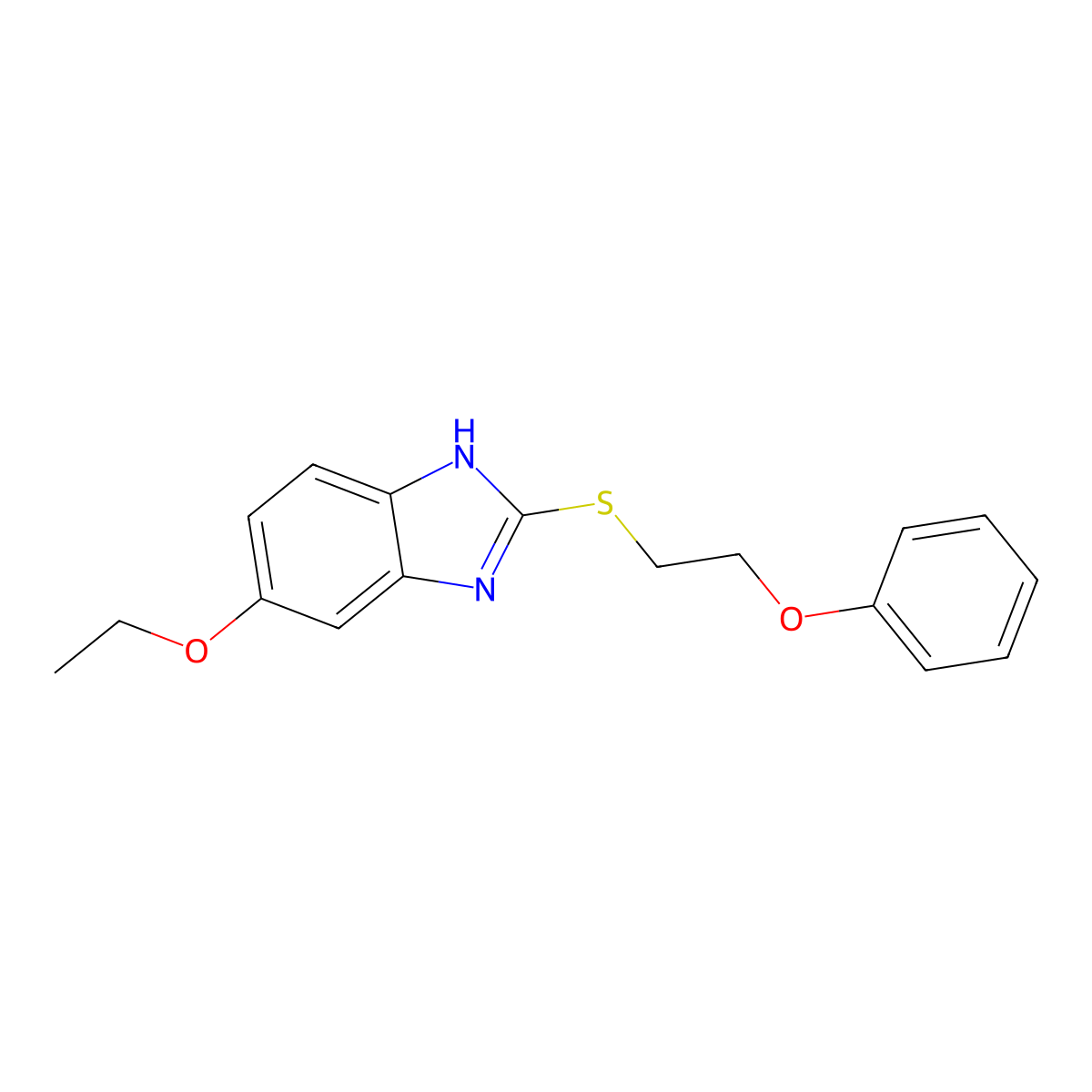 5-ethoxy-2-((2-phenoxyethyl)thio)-1H-benzo[d]imidazole molecular structure, CAS 433328-14-4