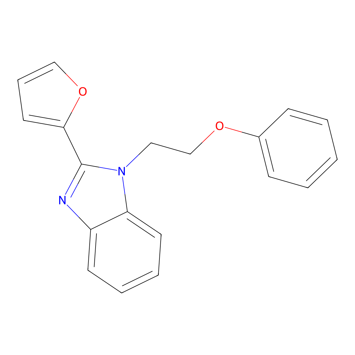 2-(Furan-2-yl)-1-(2-phenoxyethyl)benzimidazole molecular structure, CAS 433328-18-8