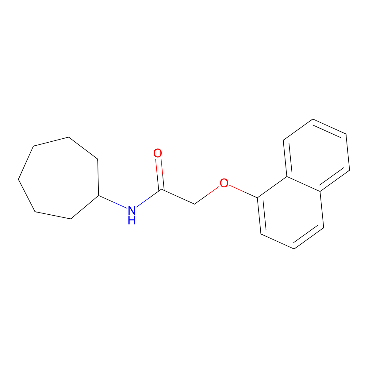 N-cycloheptyl-2-naphthalen-1-yloxyacetamide molecular structure, CAS 433328-23-5
