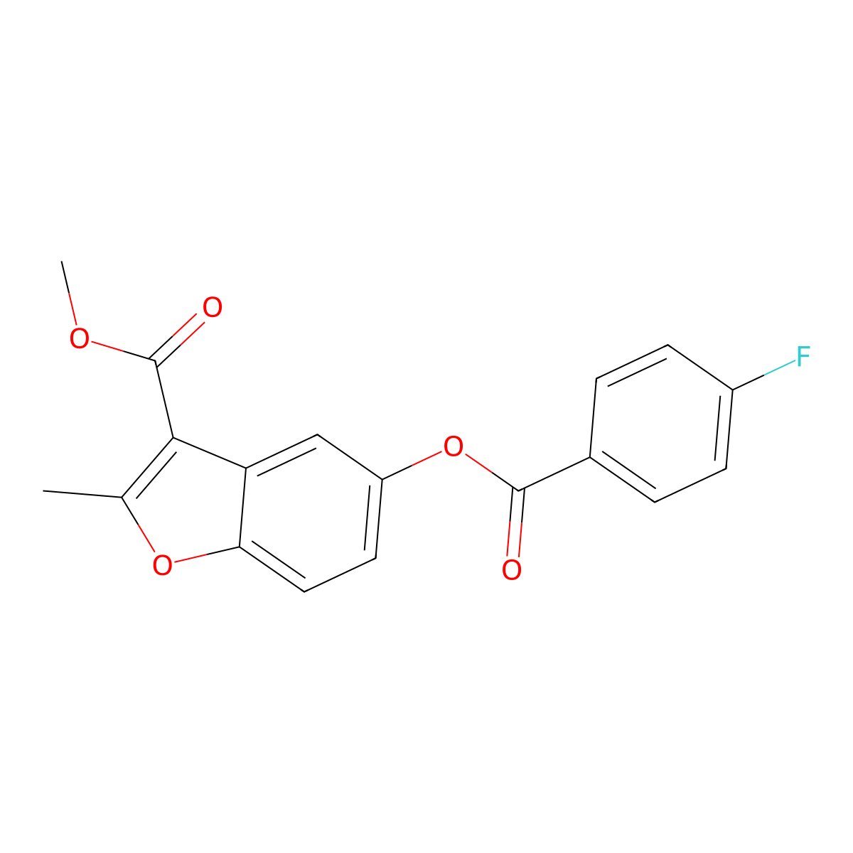 Methyl 5-(4-fluorobenzoyloxy)-2-methyl-1-benzofuran-3-carboxylate molecular structure, CAS 433328-34-8