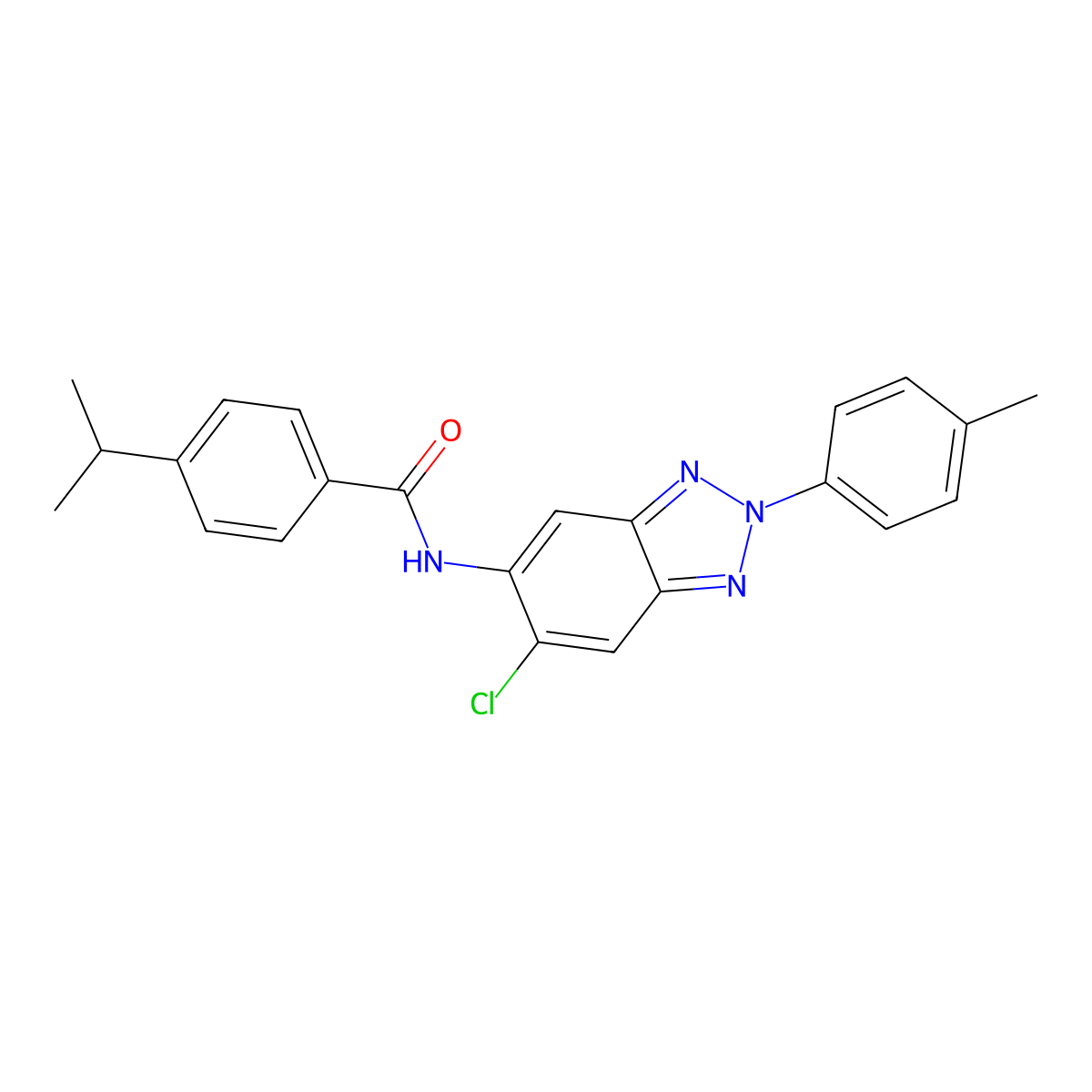 N-[6-chloro-2-(4-methylphenyl)benzotriazol-5-yl]-4-propan-2-ylbenzamide molecular structure, CAS 433328-46-2