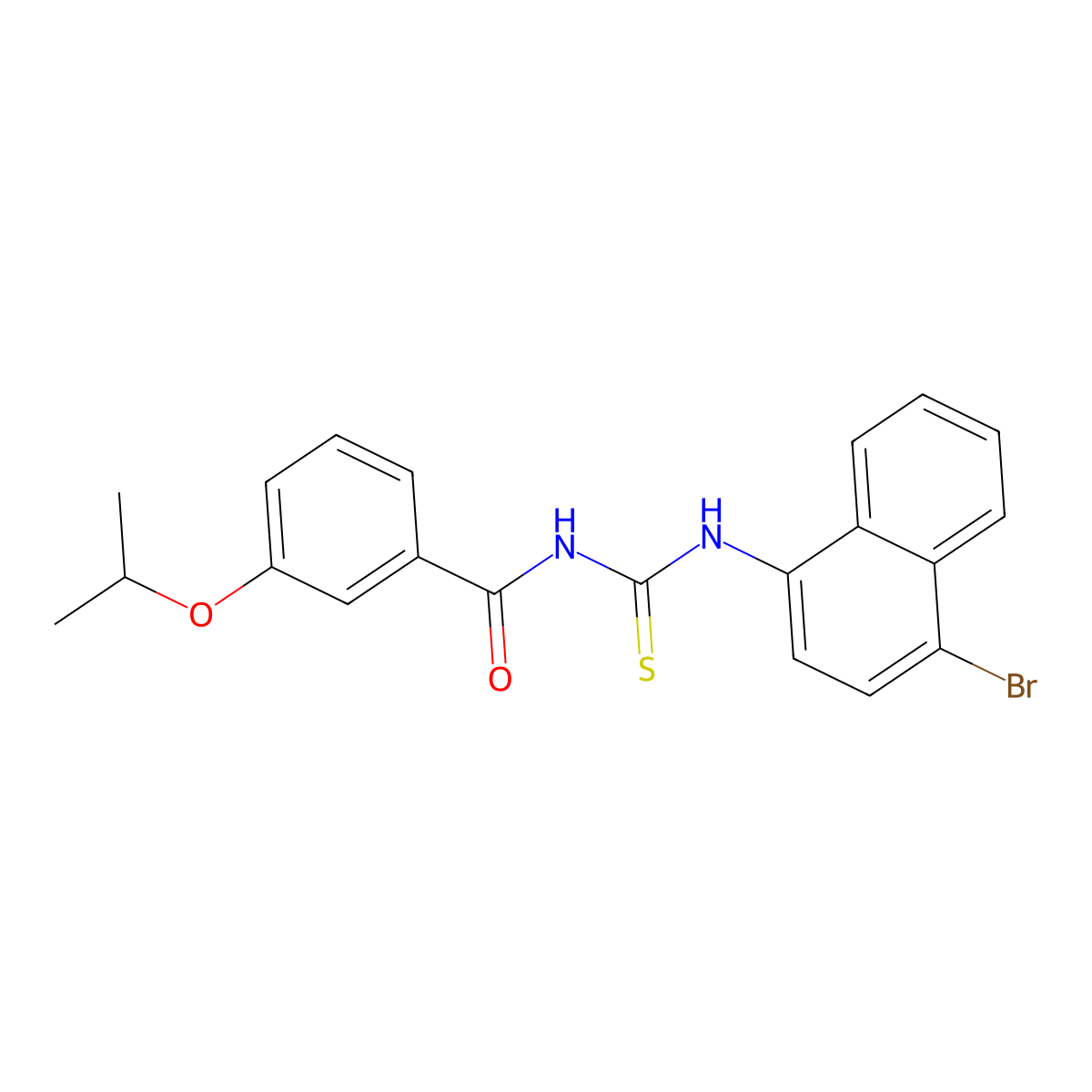 N-[(4-bromonaphthalen-1-yl)carbamothioyl]-3-propan-2-yloxybenzamide molecular structure, CAS 433328-56-4