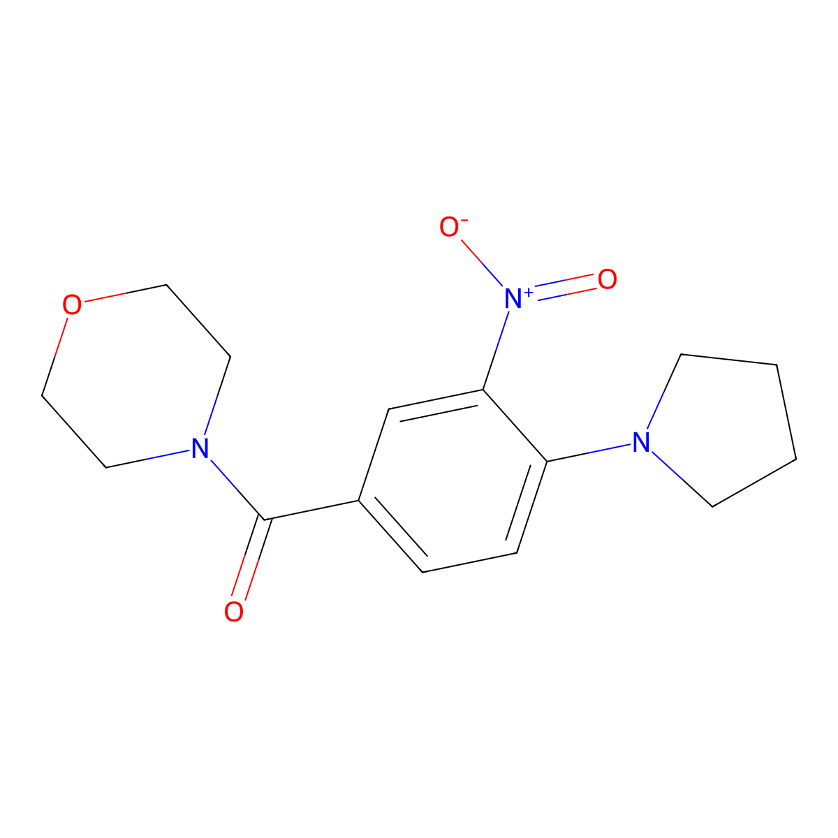 Morpholin-4-yl-(3-nitro-4-pyrrolidin-1-ylphenyl)methanone molecular structure, CAS 433328-57-5